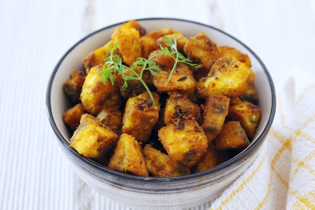 Raw Banana Sabzi with Ajwain