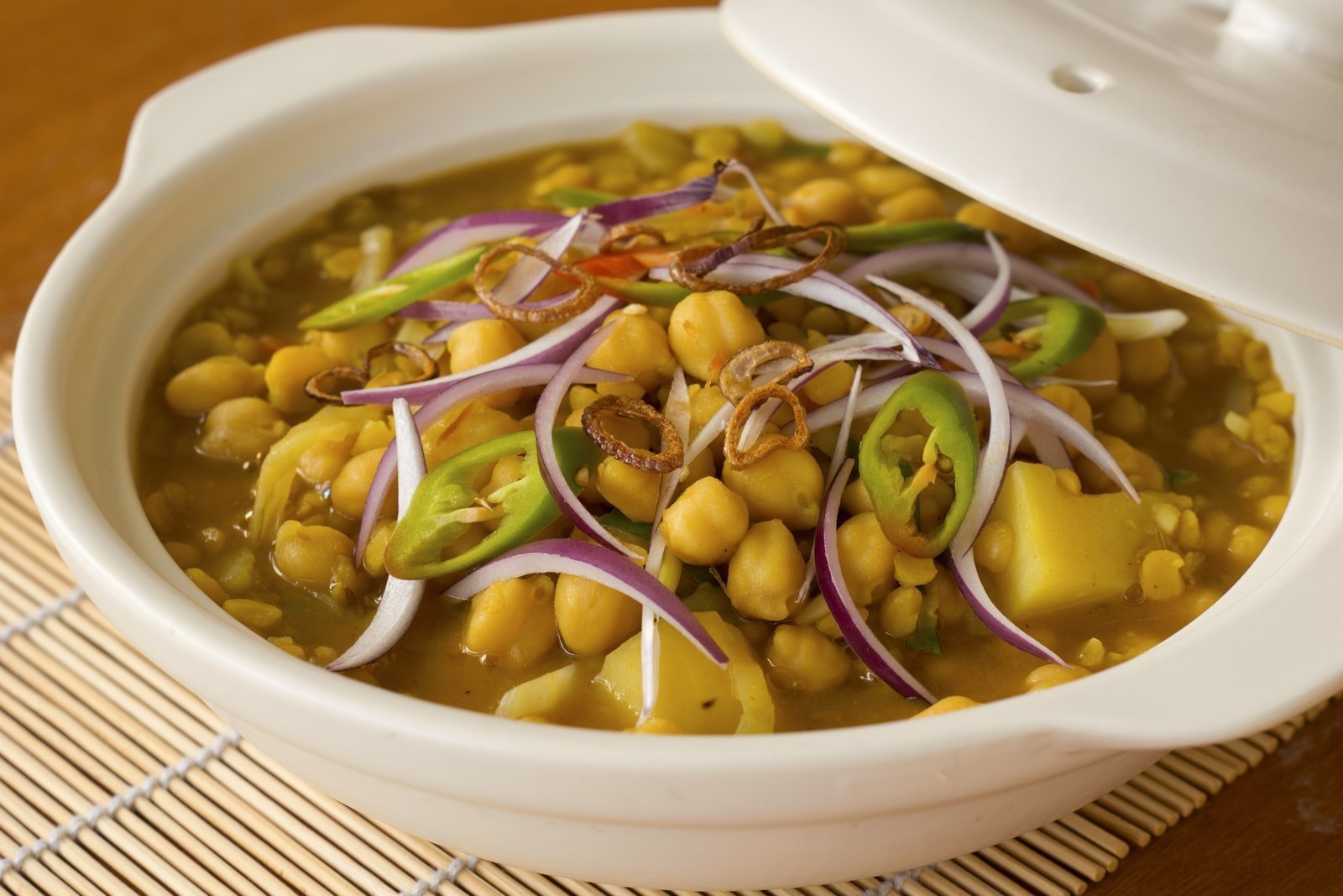 Aloo Chana in Mint Coriander Gravy