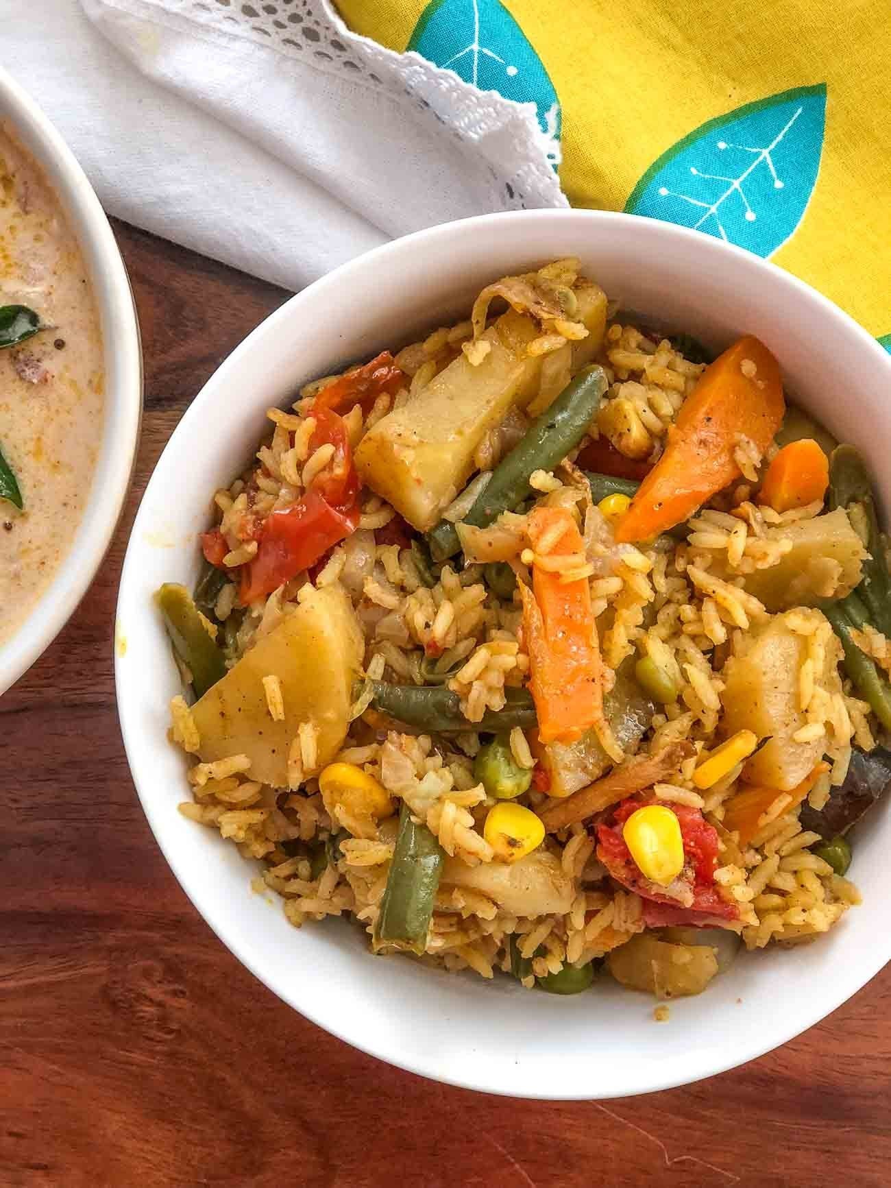 Aloo and Vegetable Dum Biryani