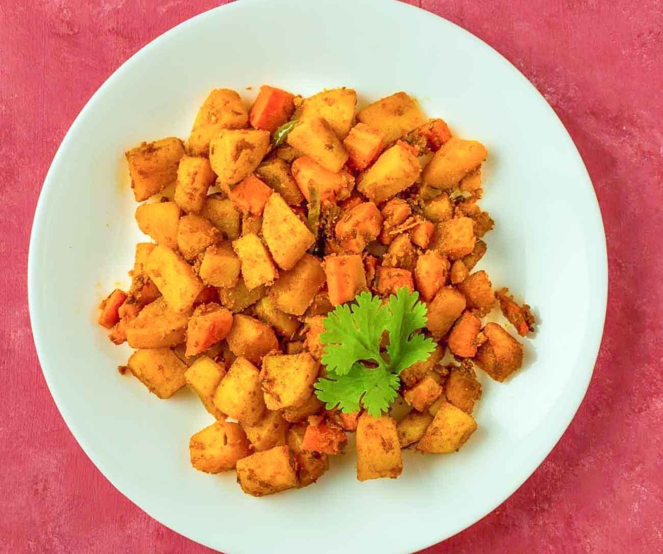No-Onion No-Garlic Aloo Gajar Sabzi