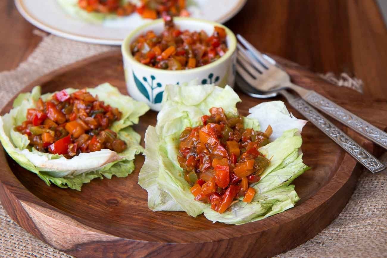 Lettuce Wraps with Asian-Style Roasted Vegetables