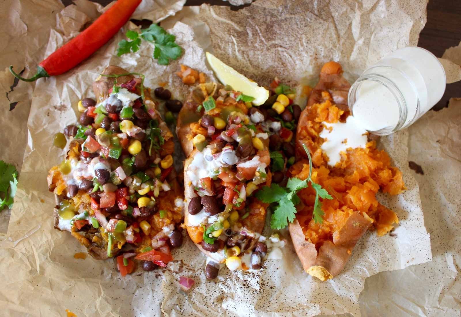 Baked Sweet Potato Boats