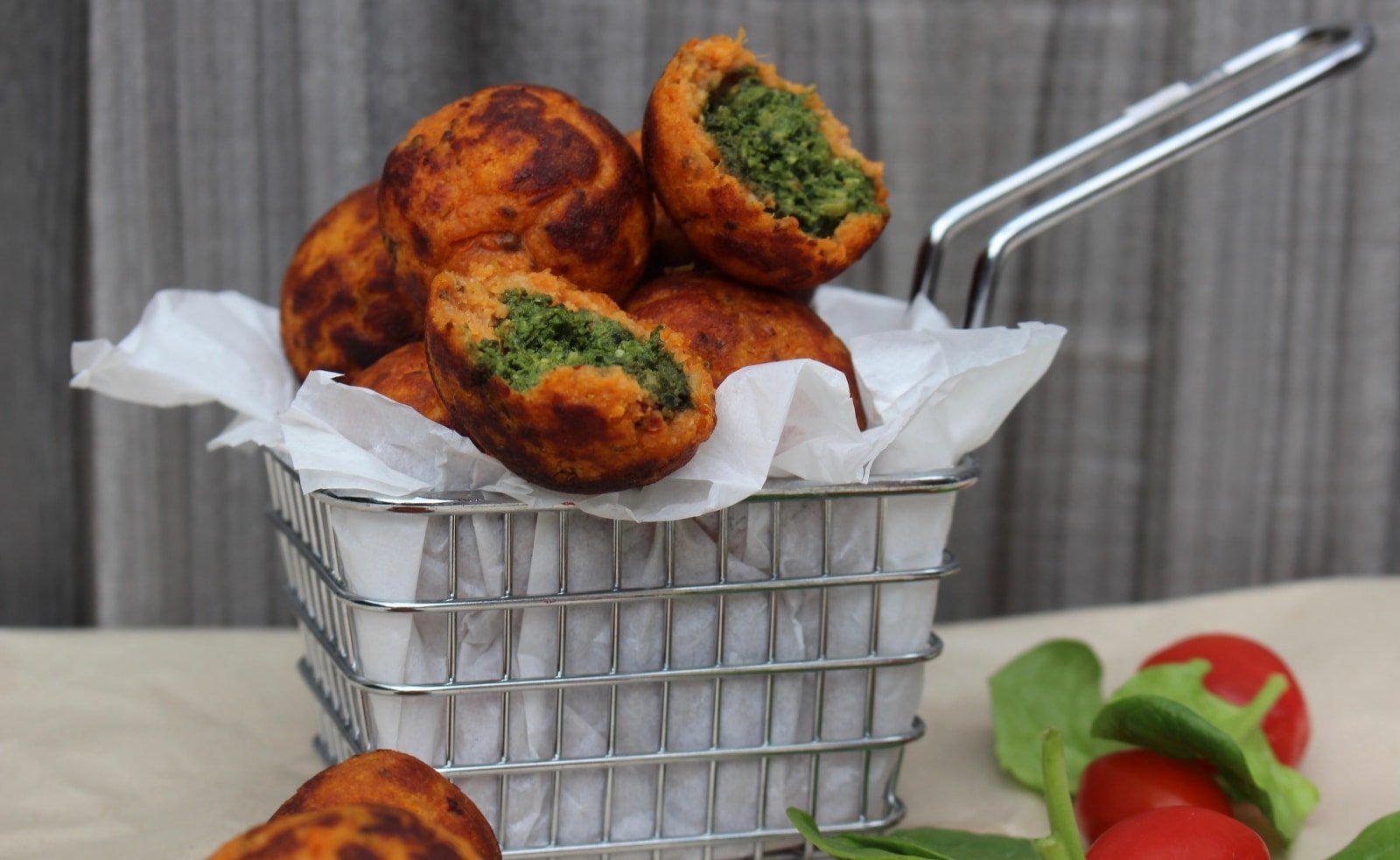 Basil Pesto-Filled Sweet Potato Balls