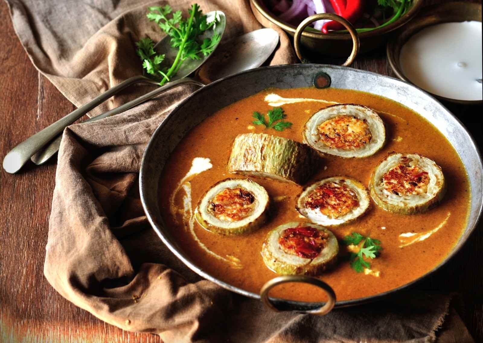 Paneer-Stuffed Bottle Gourd