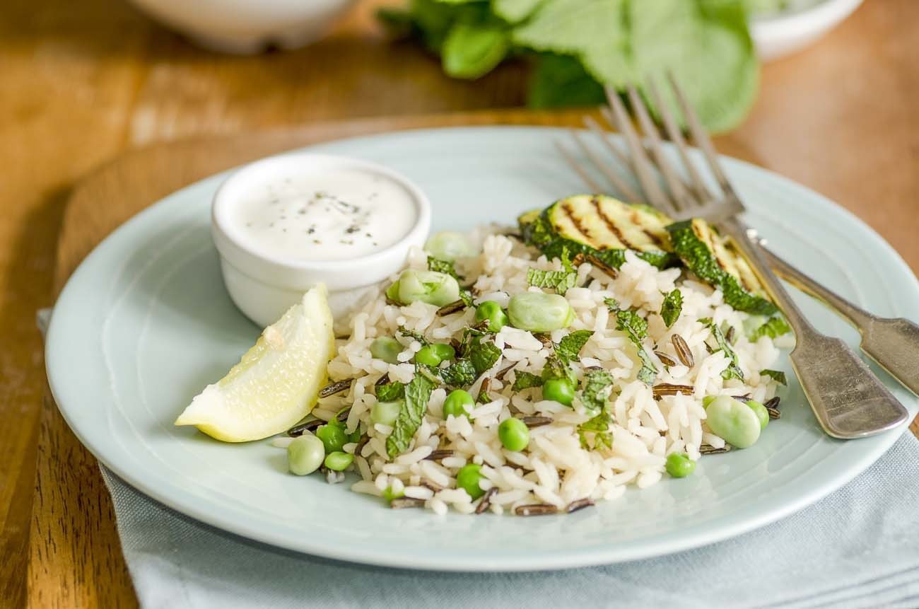 Broad Bean and Zucchini Pilaf