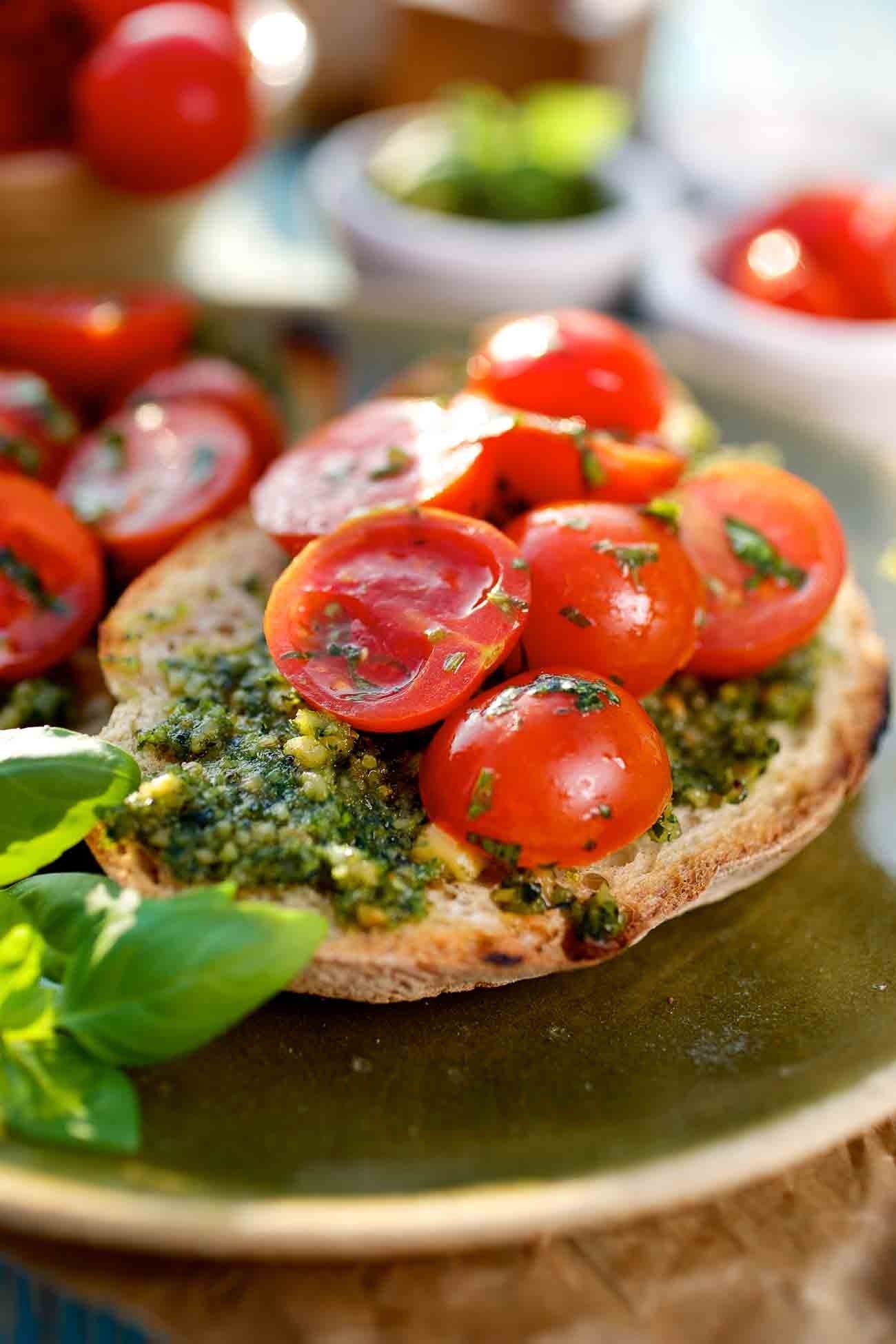 Broccoli Pesto Open Toast