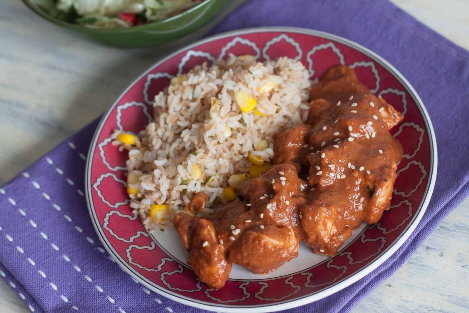 Chicken Mole with Brown Rice