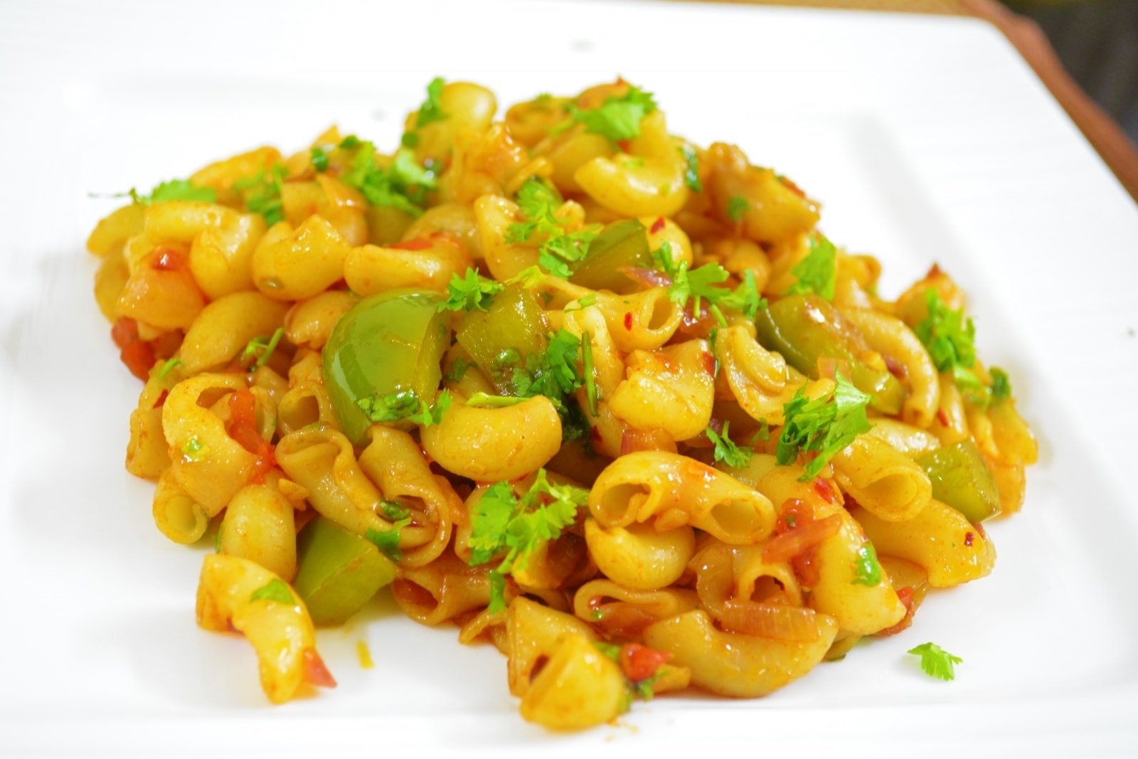 Indian-Style Chilli Capsicum Macaroni