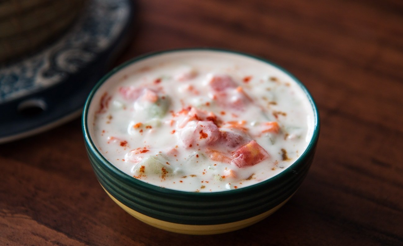 Carrot, Cucumber and Tomato Raita