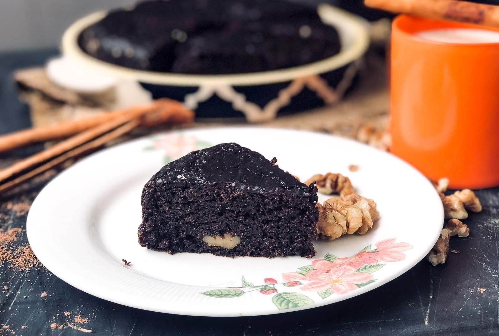 Eggless Chocolate Ragi Cake in a Pressure Cooker