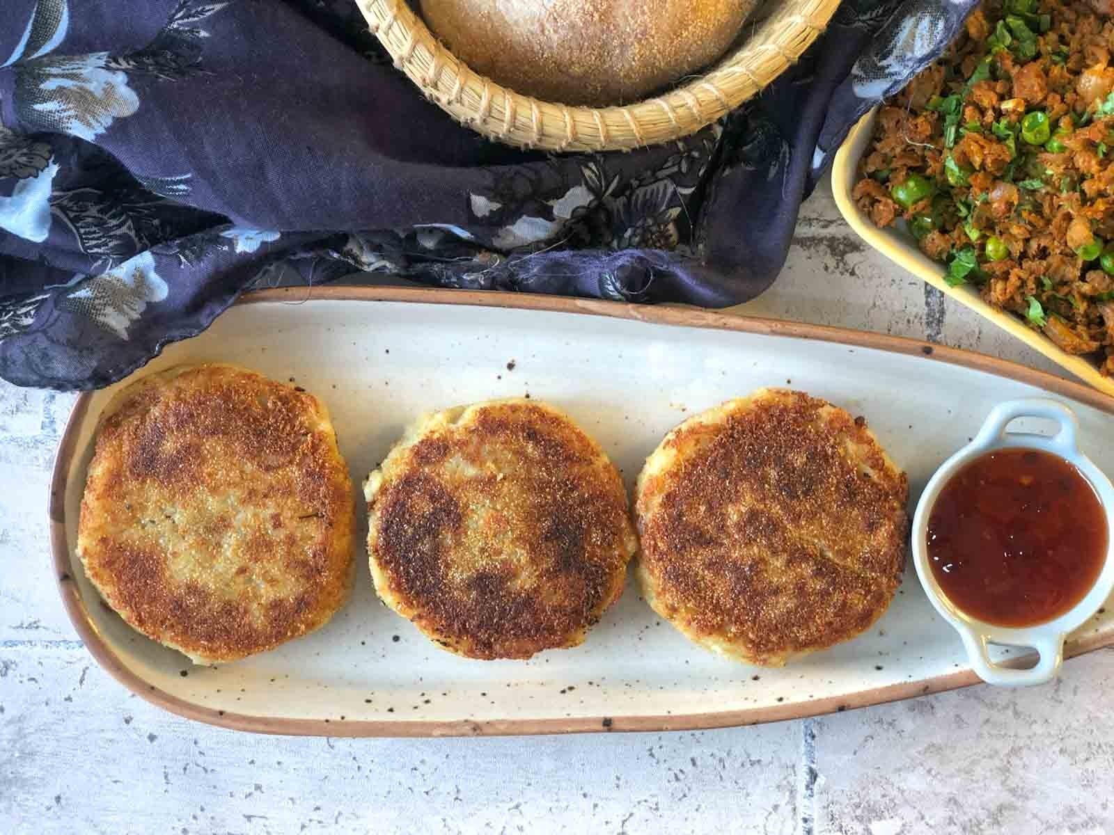 Goan Soya Mince Potato Chops