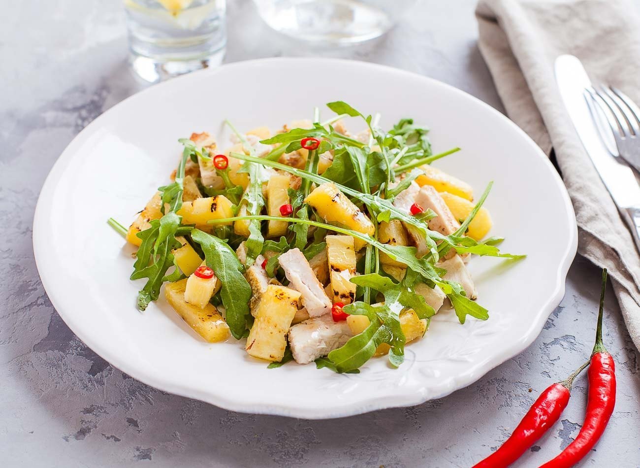 Grilled Pineapple and Chicken Salad