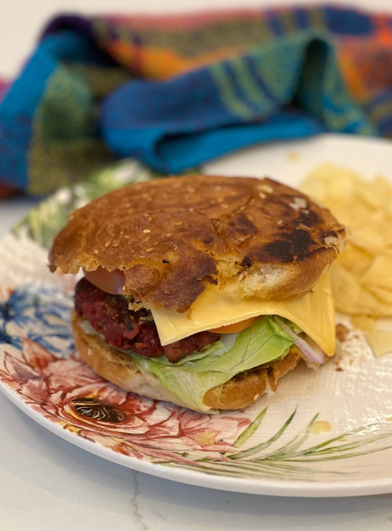 High-Protein Quinoa and Beet Burger