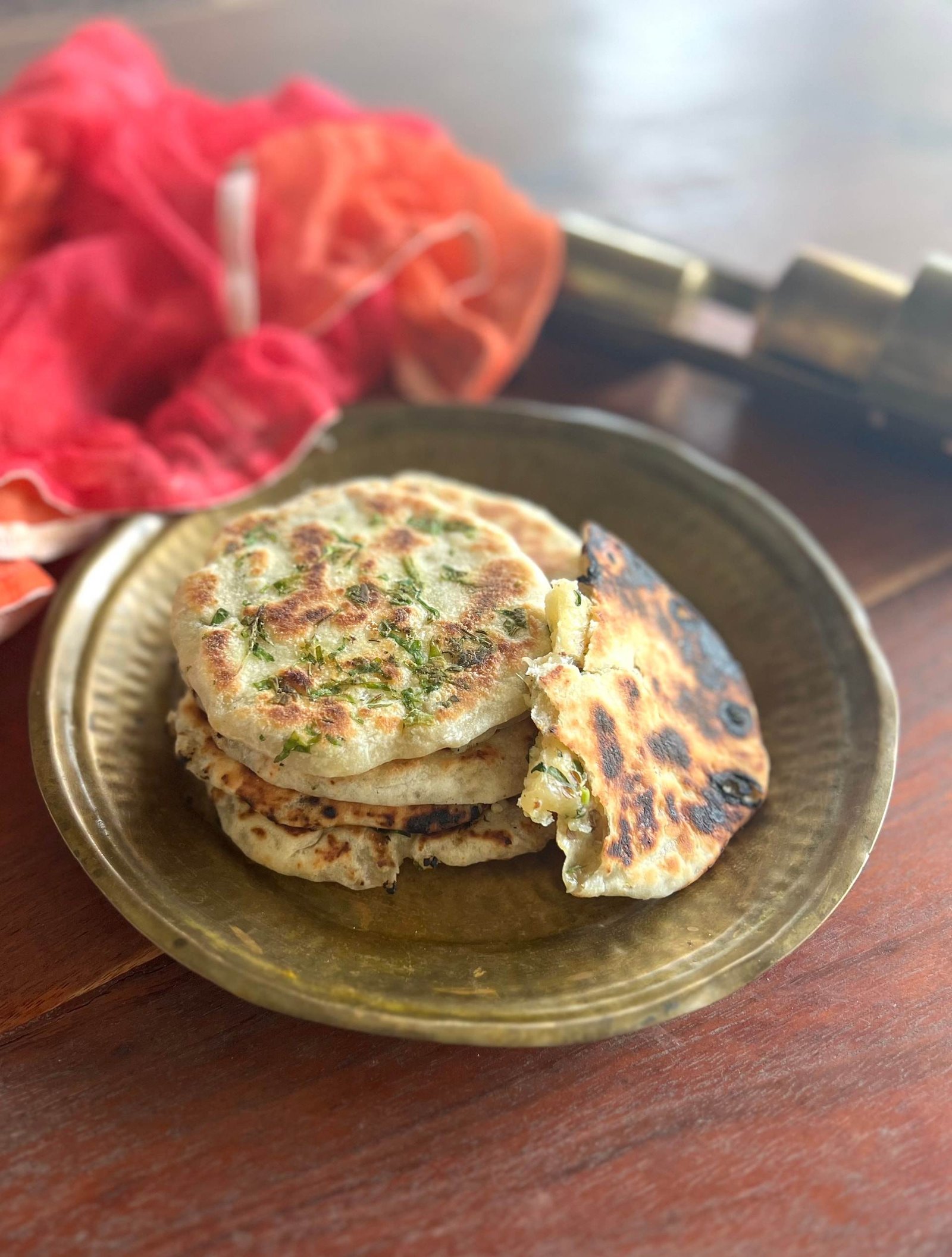 Amritsari Onion Kulcha on Tawa
