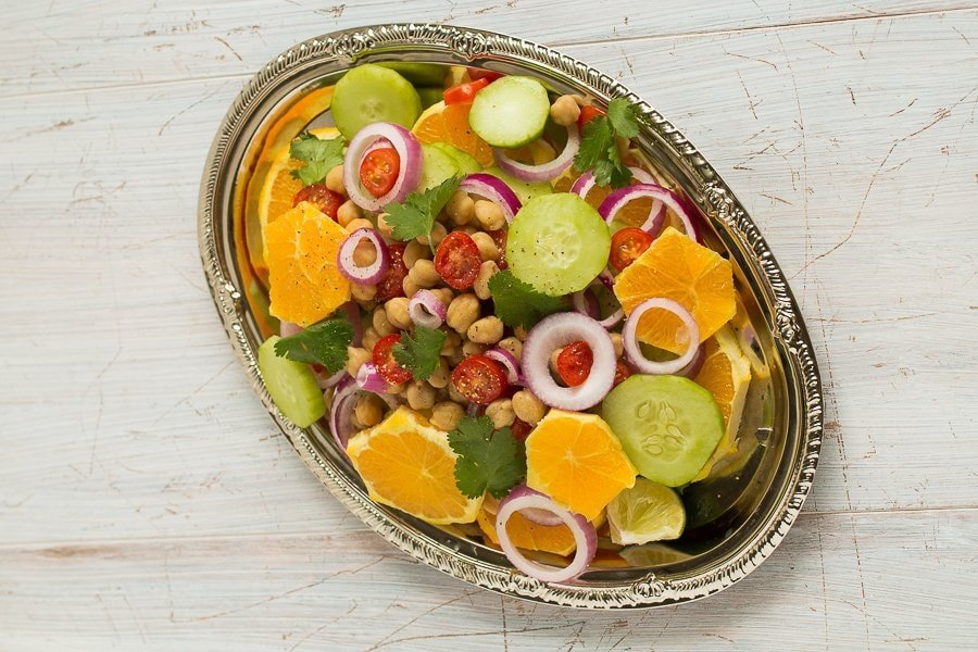 Kabuli Chana Salad with Orange Dressing