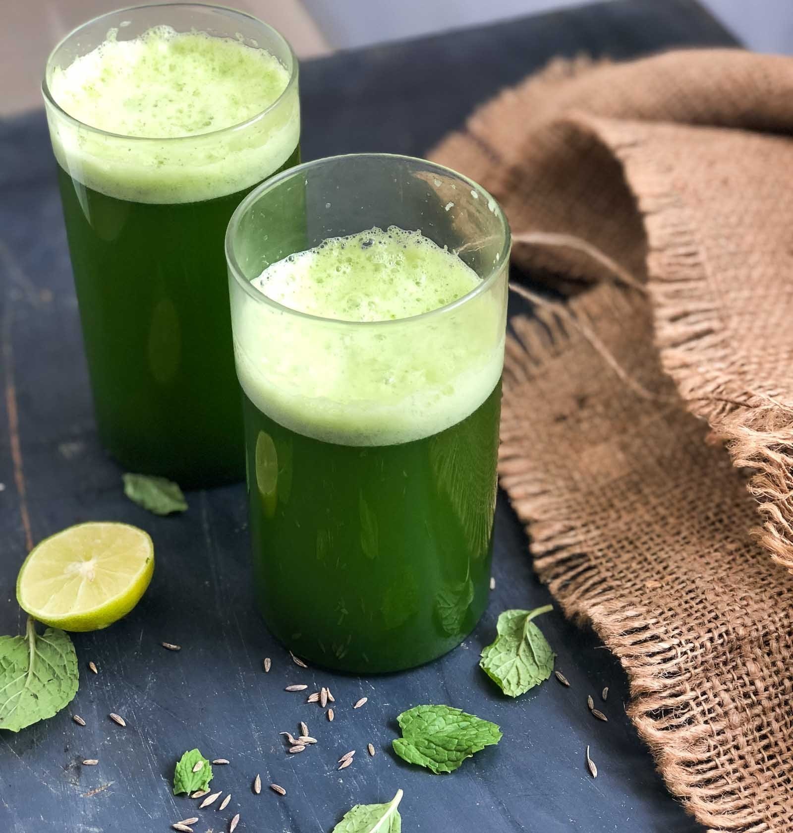 Lemon Mint and Curry Leaf Shikanji