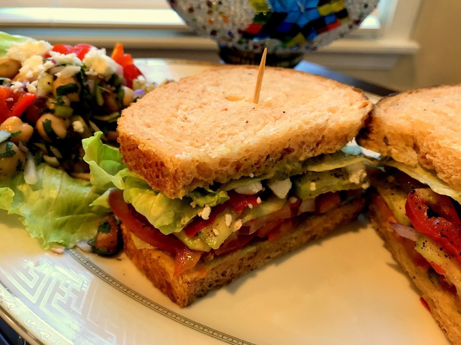 Tomato Basil Sandwich with Feta and Sweet Piquanté Pepper