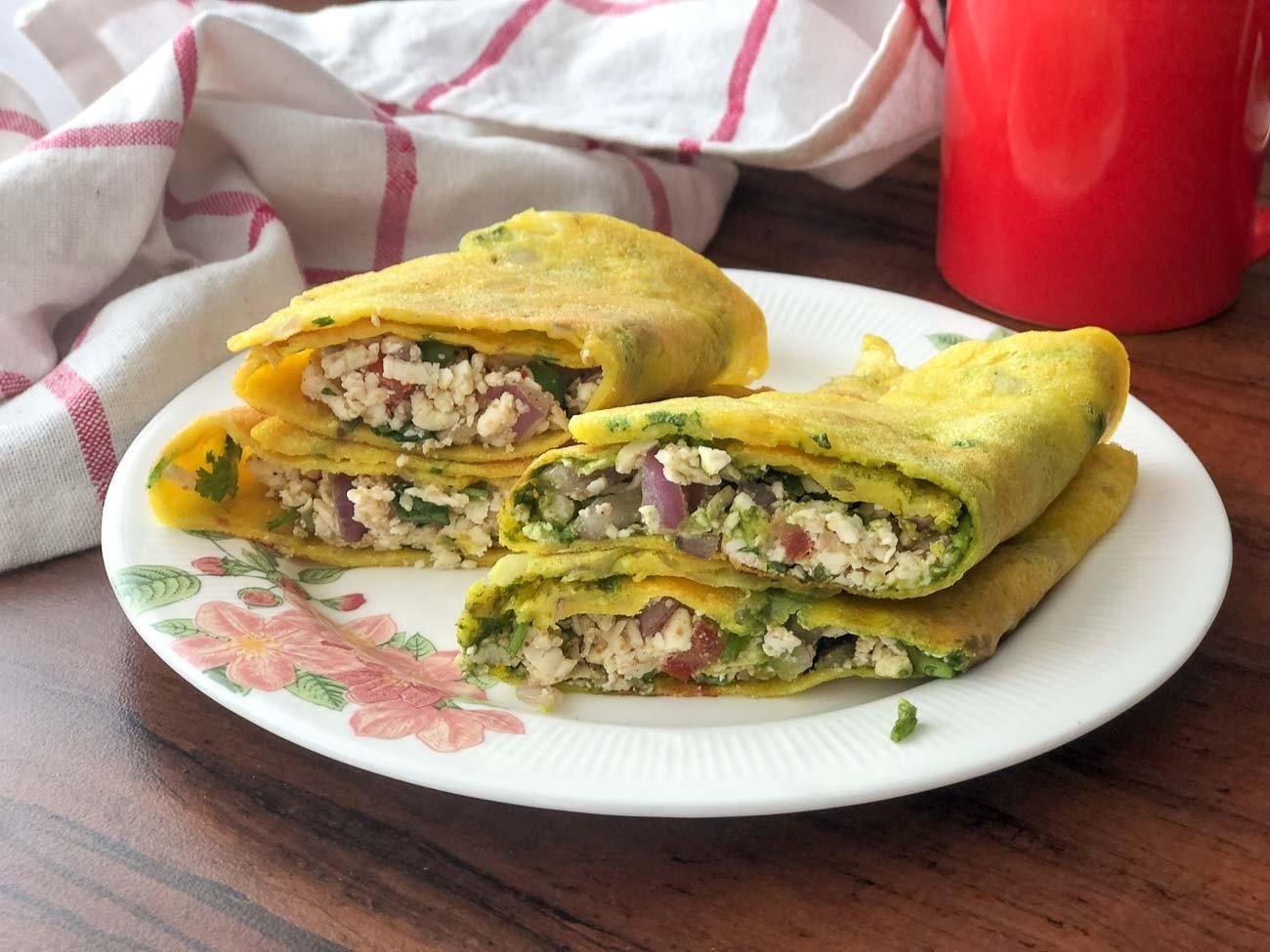 Moong Dal Cheela Stuffed with Paneer