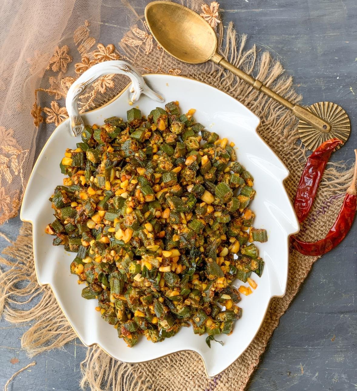 Peanut Bhindi Stir-Fry