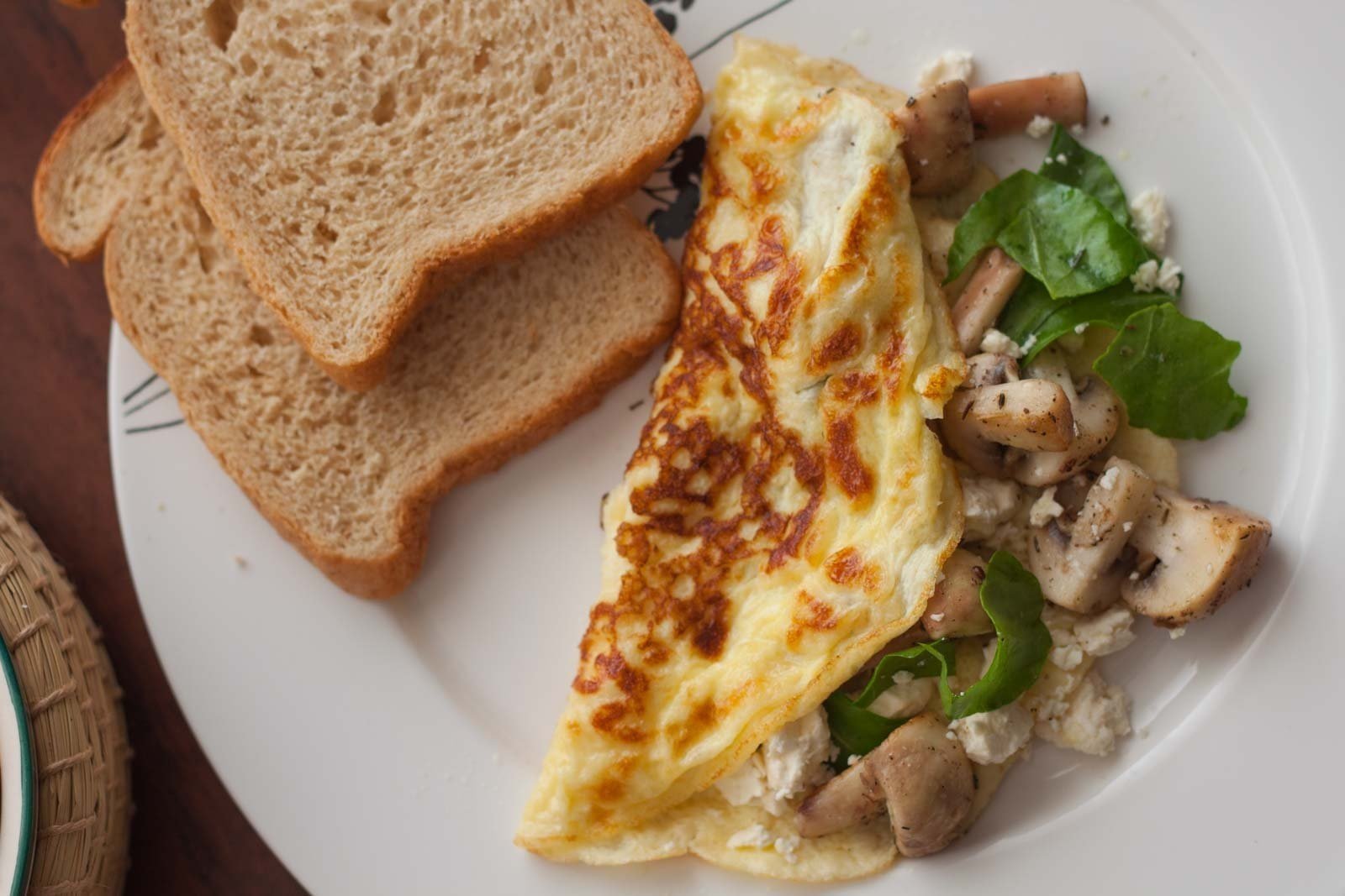 Mushroom, Spinach and Goat Cheese Omelette