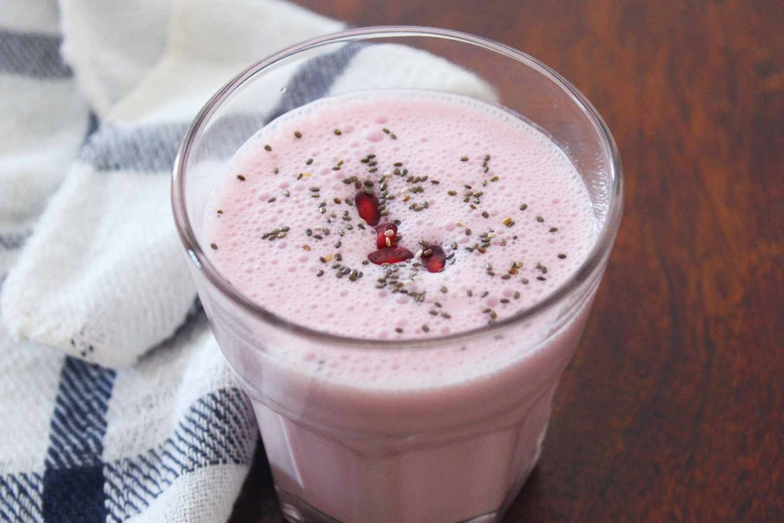 Pomegranate Chia Seed Yogurt Smoothie