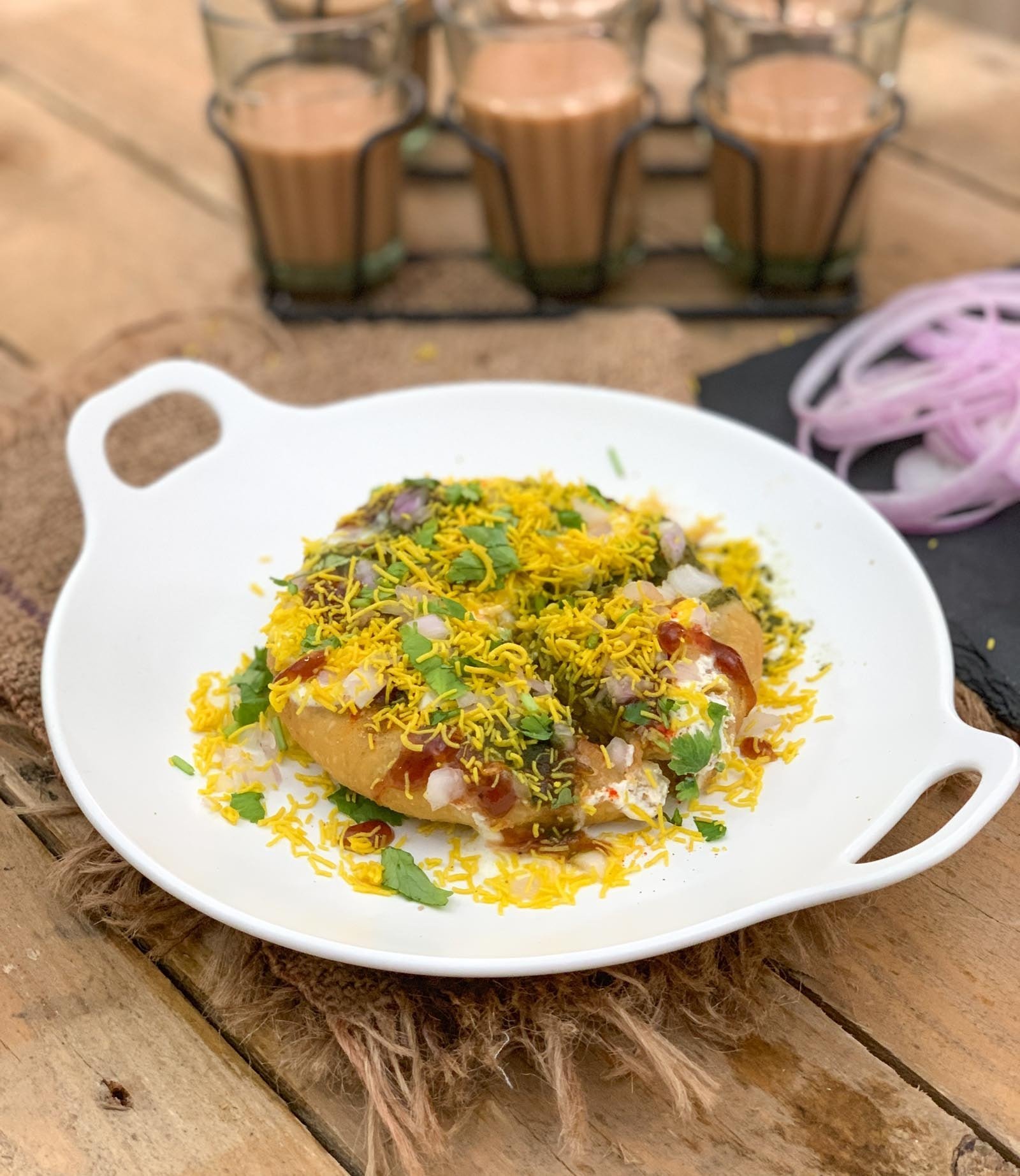 Onion Kachori Chaat