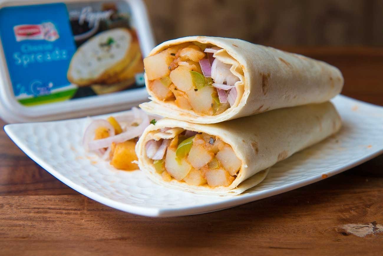 Spiced Potato and Cheese Wrap
