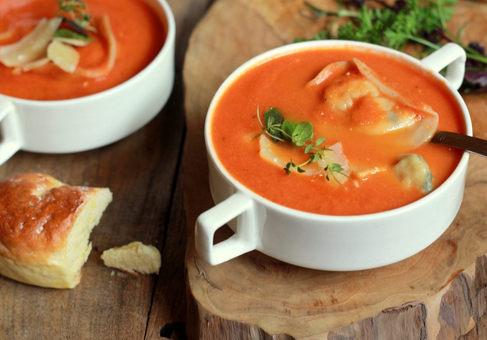 Roasted Tomato Tortellini Soup