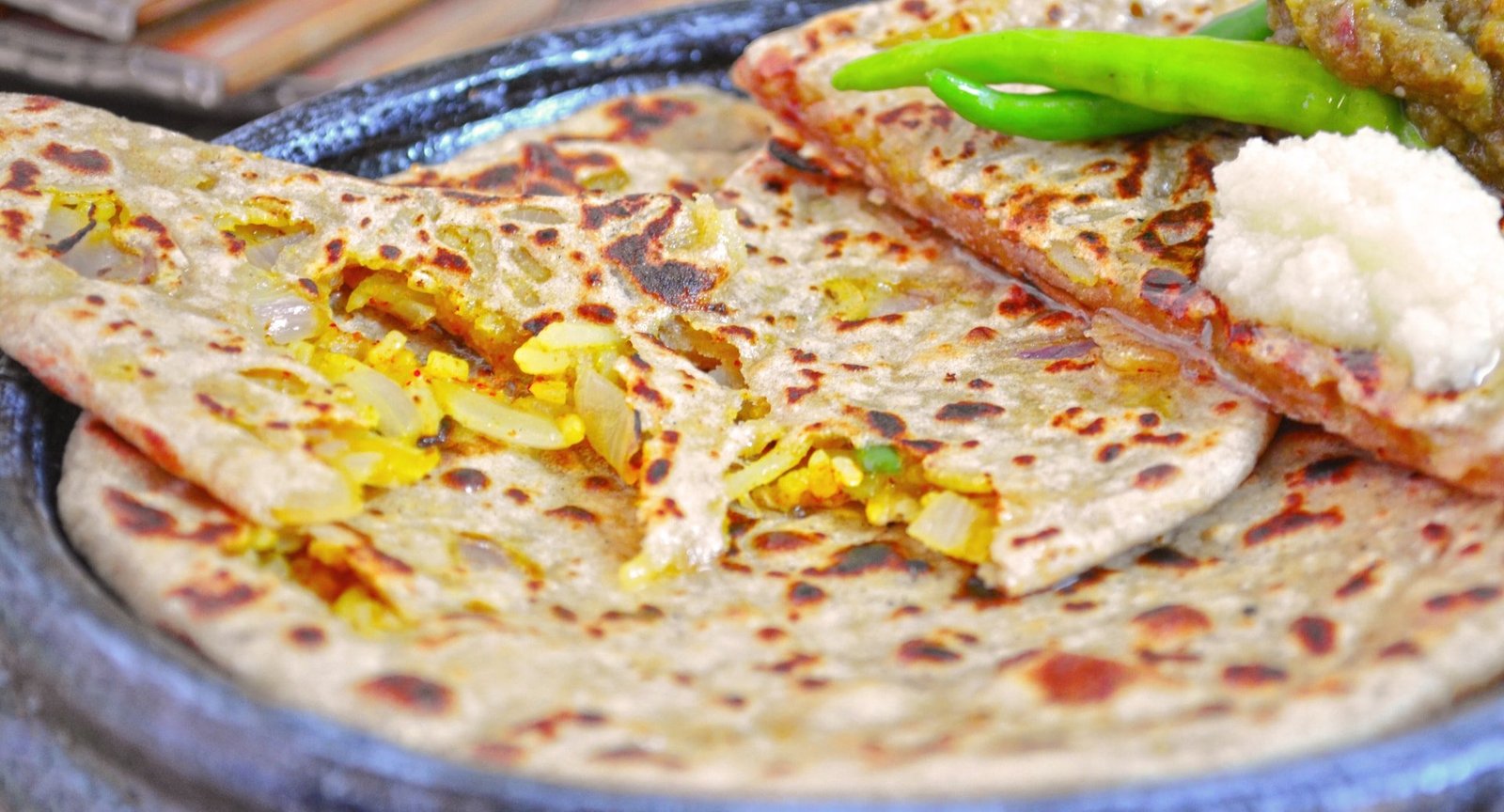 Spicy Rice-Stuffed Paratha