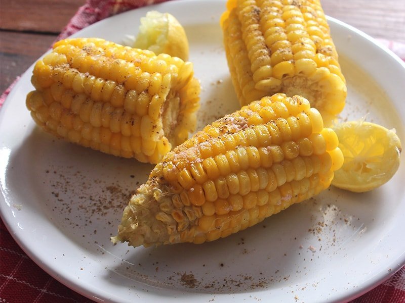 Steamed Sweet Corn with Chaat Masala