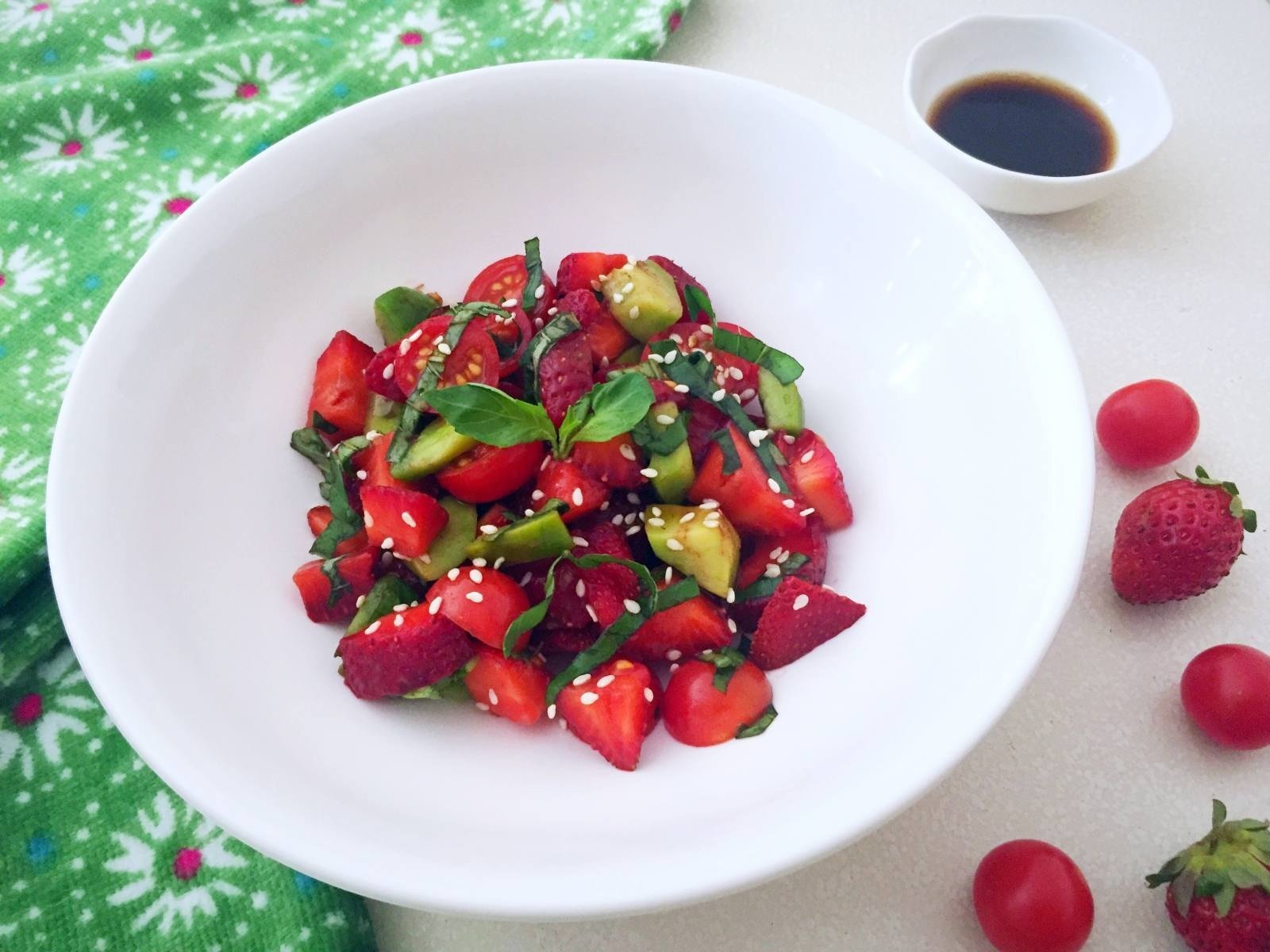 Strawberry Avocado Caprese Salad