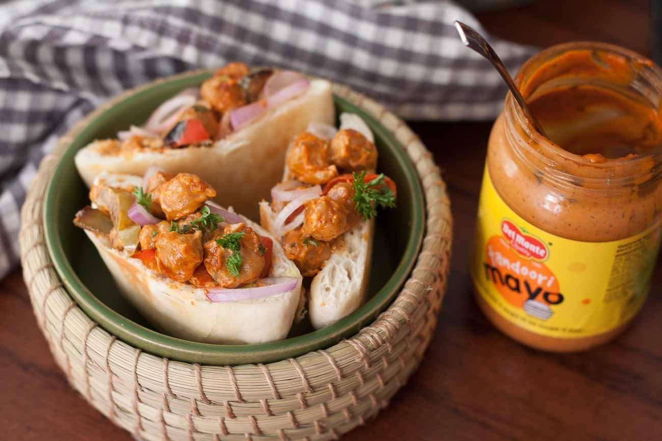Stuffed Pita with Tandoori Mayo Chickpeas