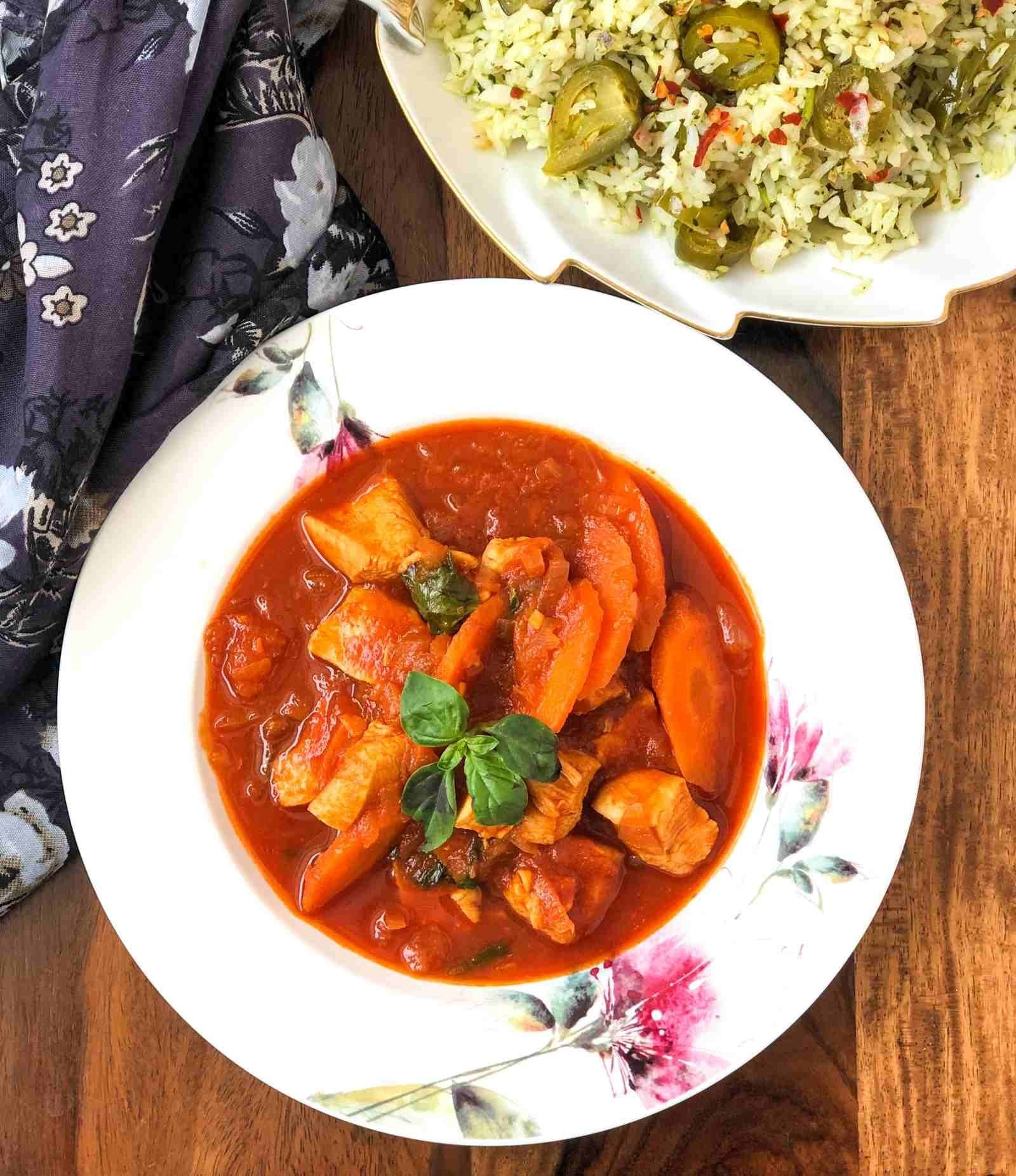 Tomato Basil Chicken Curry