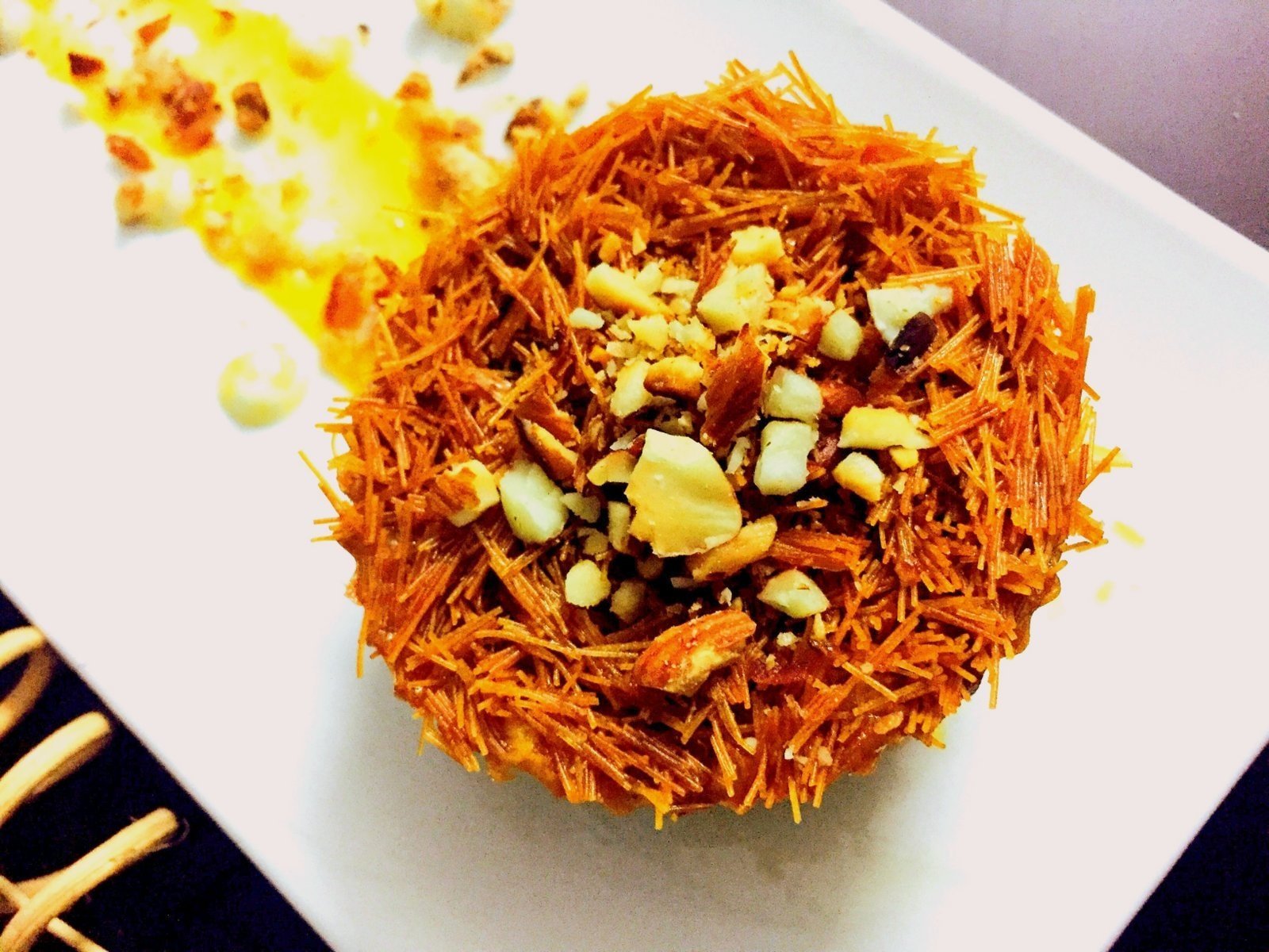 Vermicelli Kunafa with Paneer and Cream Filling