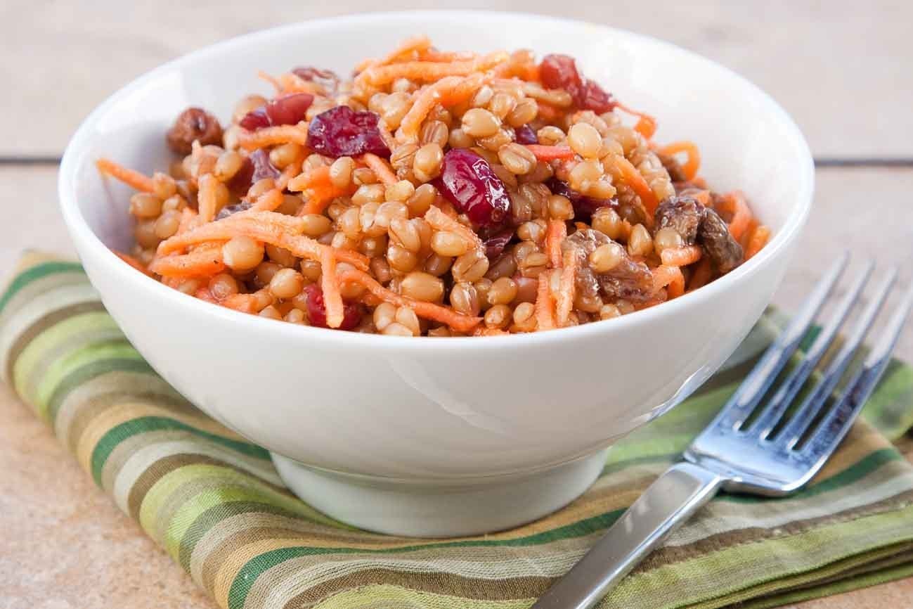 Wheat Berry Salad with Cranberries and Carrots